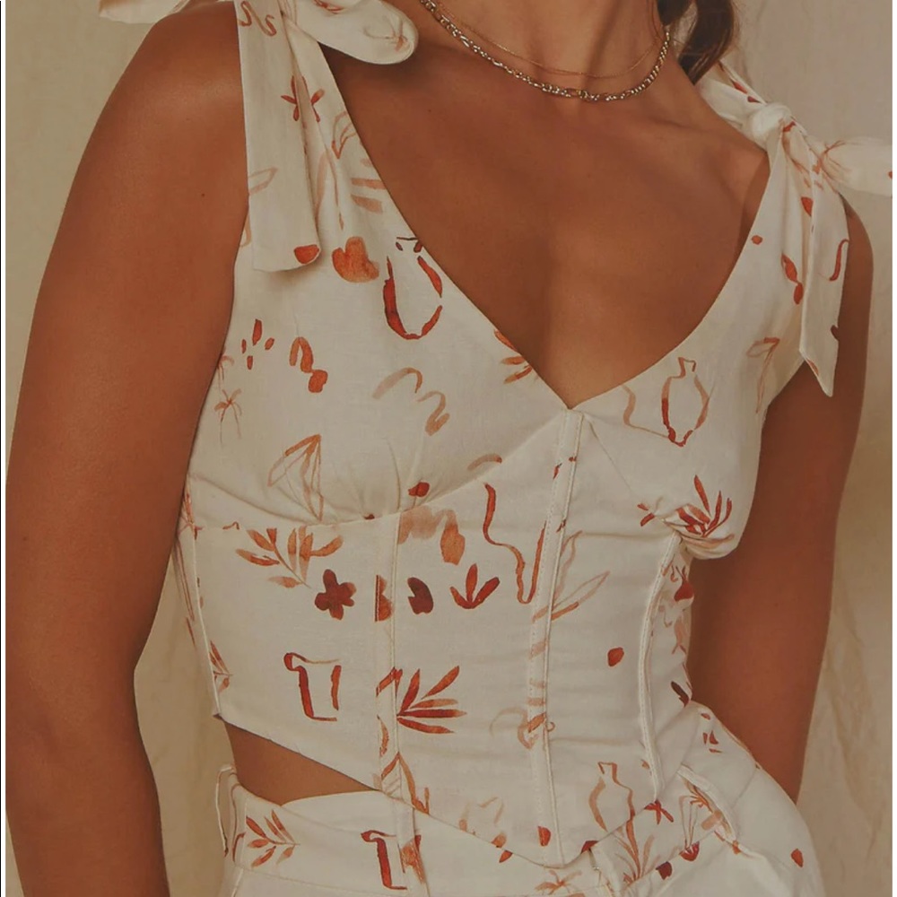 Peppermayo Parisian Life Linen Bustier corset top Safari